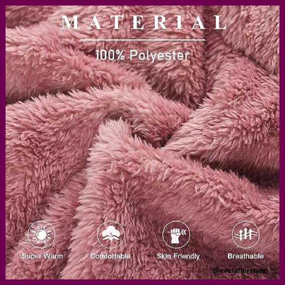 Fuzzy Flannel Pajama Set Cozy Winter Sleepwear Lounge Wear Plush Fleece - Picture 6 of 8